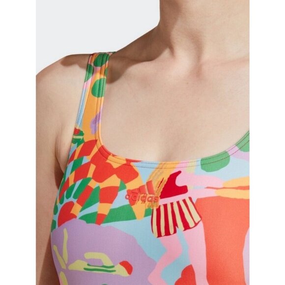 💕FARM RIO x ADIDAS💕 Farm Swimsuit ~ Pearl Citrine 10 NWT - Picture 8 of 16